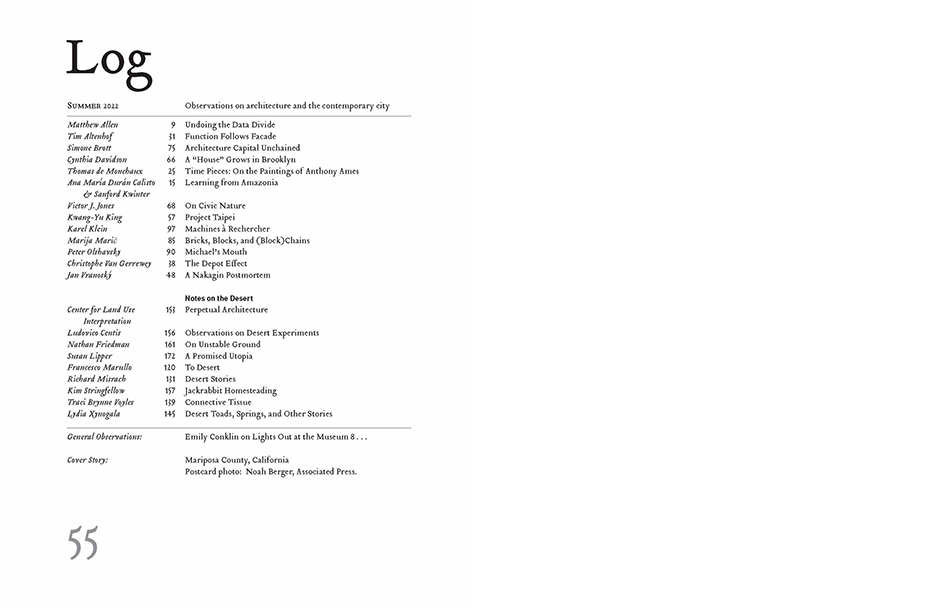 <h2>Log: Journal on Architecture and the Contemporary City</h2>-2